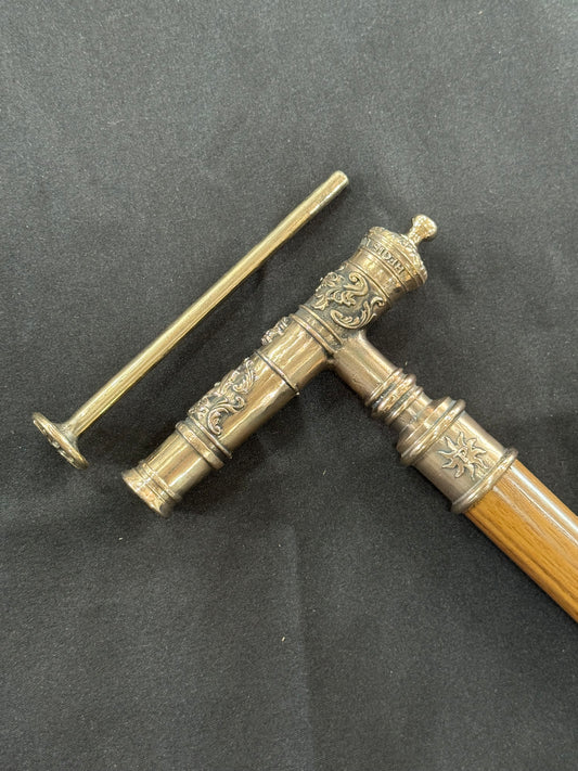 Spanish style Cheroot/Cast Bronze/ Cannon Cane