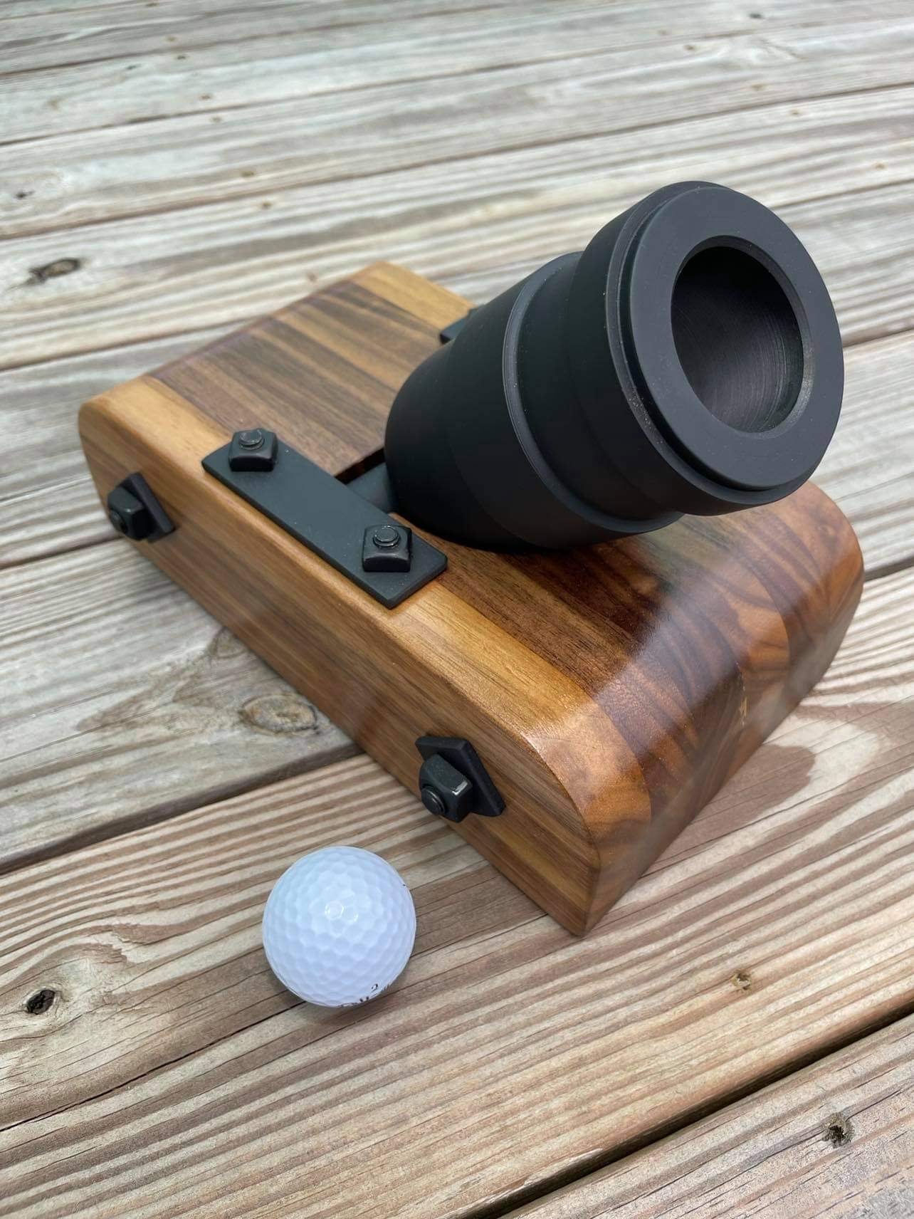Coehorn Mortar Complete With Black Walnut Base / Golgball Bore
